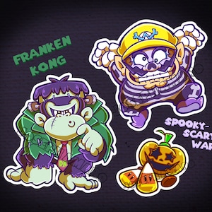 Nintendoween: Franken-Kong & Spooky Wario Sticker Set