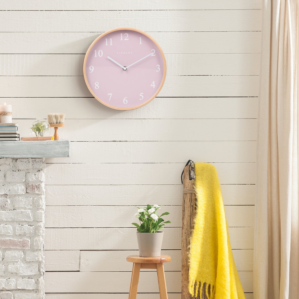 Findley Pink Wall Clock for Kids 10 inch Wall Clock Pink Etsy