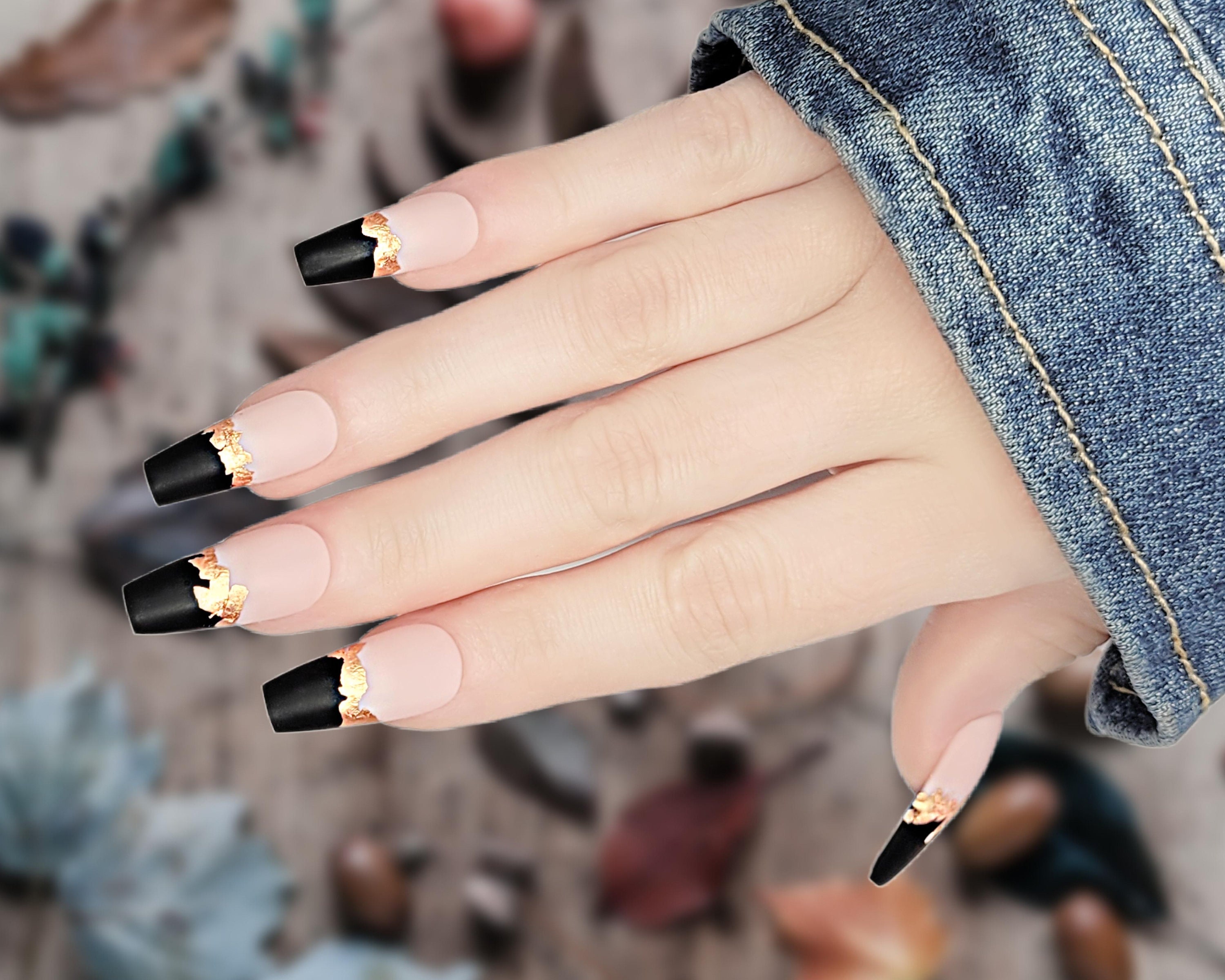 Matte & Foil Gel Press on Nails Elorienne Beauty - Etsy
