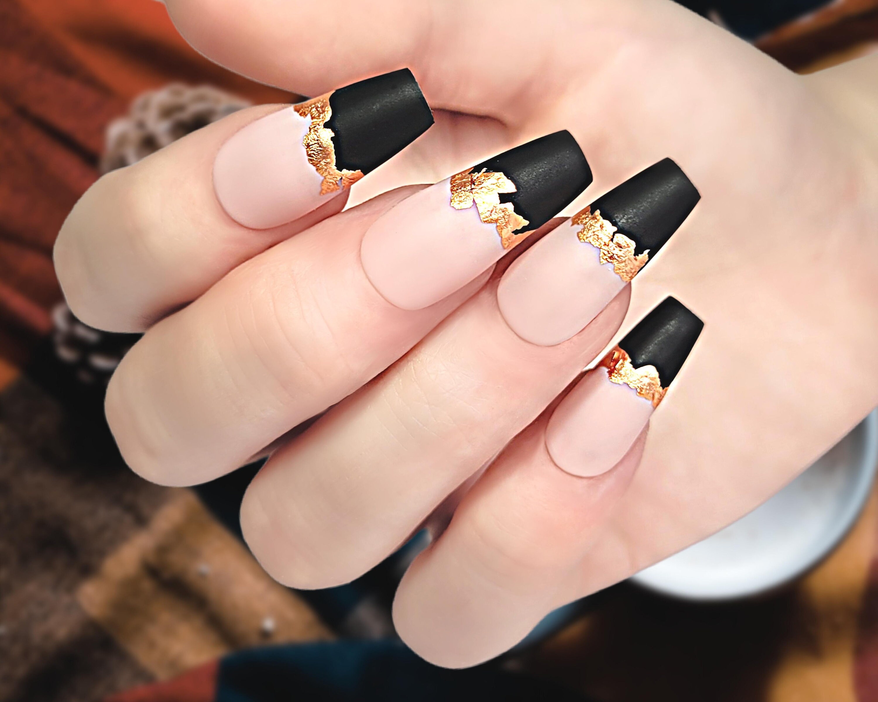 Matte & Foil Gel Press on Nails Elorienne Beauty - Etsy