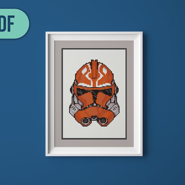 332nd Clone Trooper Helmet | Ahsoka Tano - The Clone Wars | Cross Stitch Pattern PDF