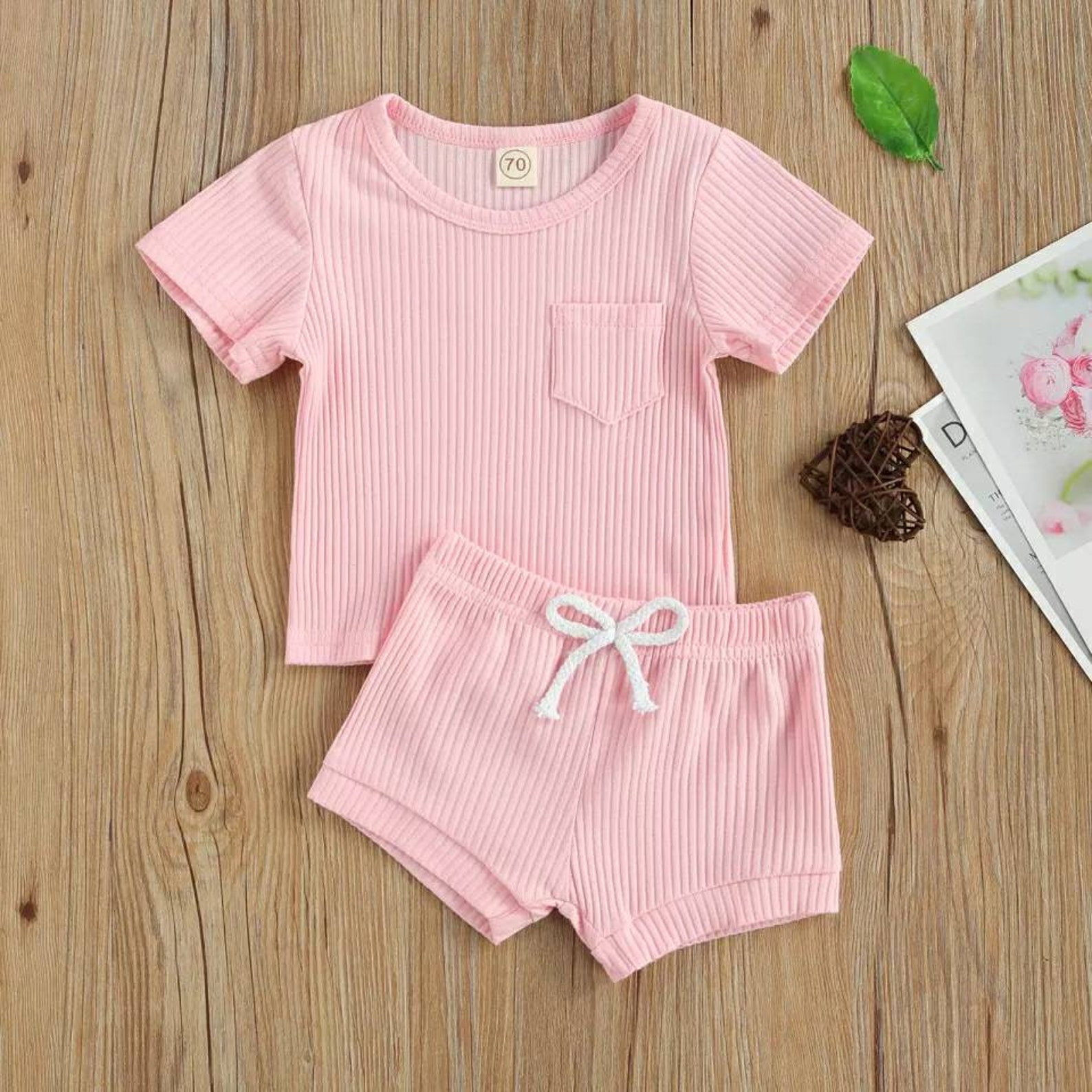 Baby Neutral Clothes Sets Baby Ribbed Cotton Shirt and Short Etsy