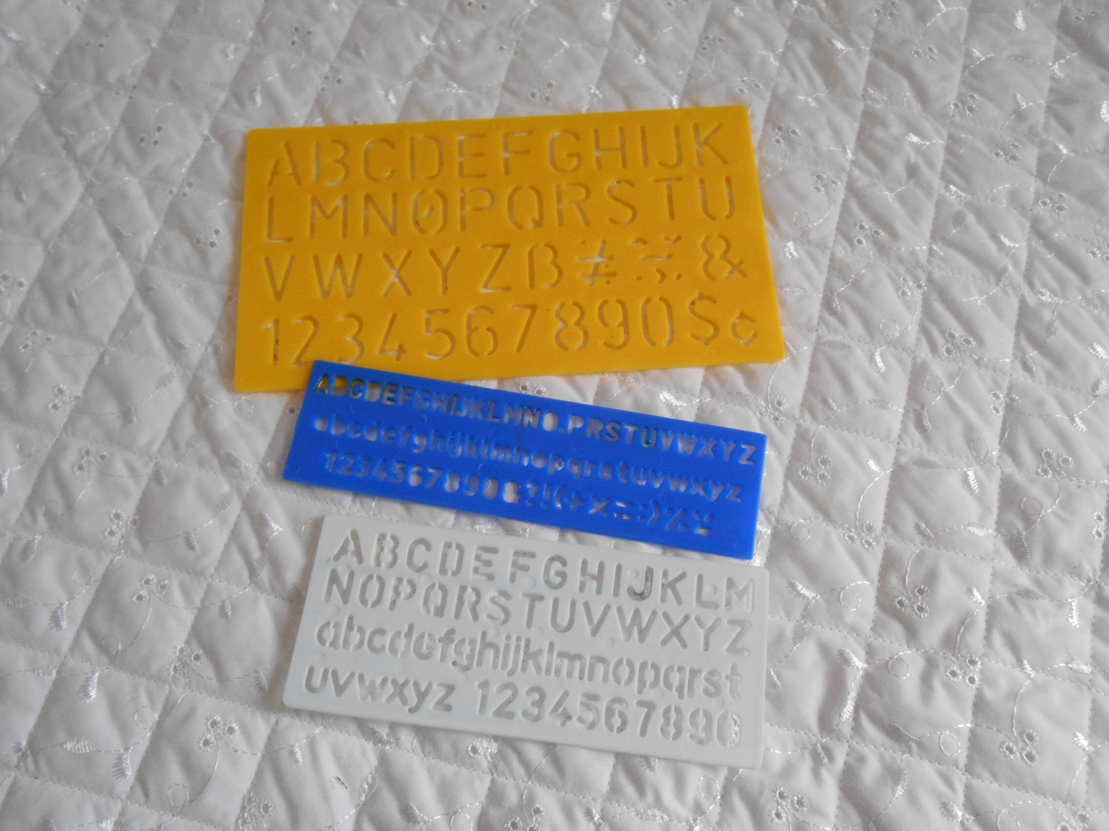 3 reusable plastic alphabet stencils | Etsy