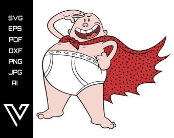 Benjamin Krupp Netflix Cricut Cut File Artwork Silhouette Layered Clipart Vector Instant Download Captain Underpants Face SVG