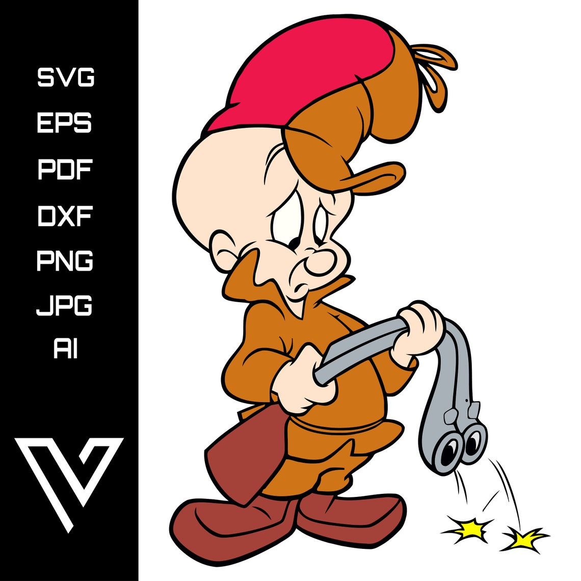 Elmer fudd looney tunes hunter svg bundle artwork digital etsy