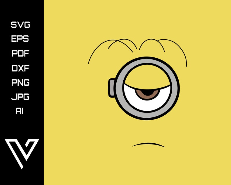 Download Despicable Me Minions Stuart Cut File Cricut Artwork Silhouette Layered Clipart Vector Instant Download Stuart The Minion Face Svg Clip Art Art Collectibles