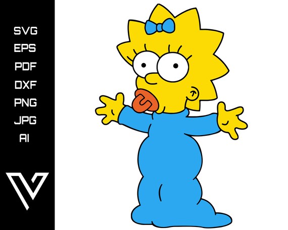 Maggie Simpson Baby Svg Layered The Simpsons Vector Artwork Etsy