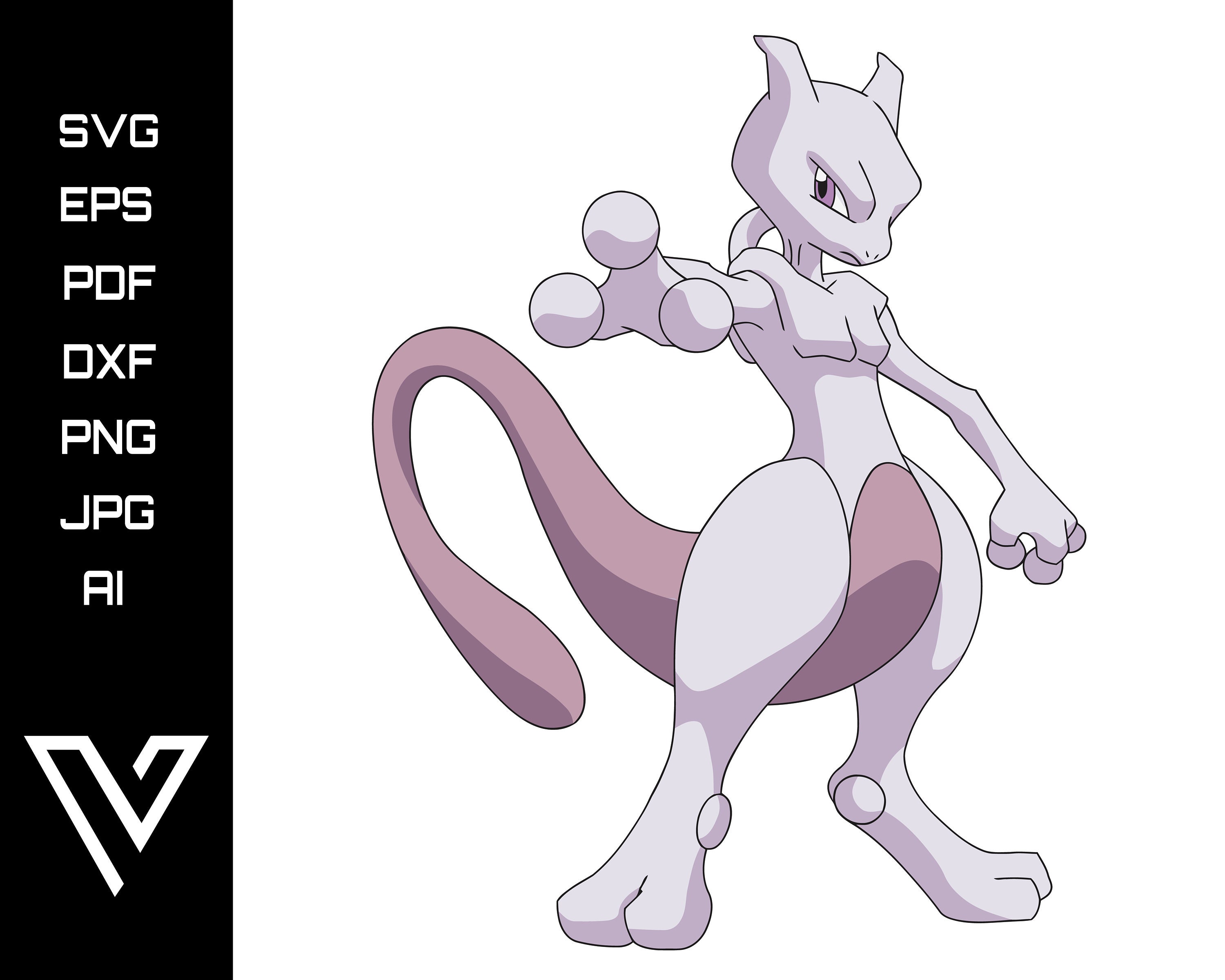 Mewtwo Pokemon SVG Cricut Cut File Silhouette Vector Artwork | Etsy