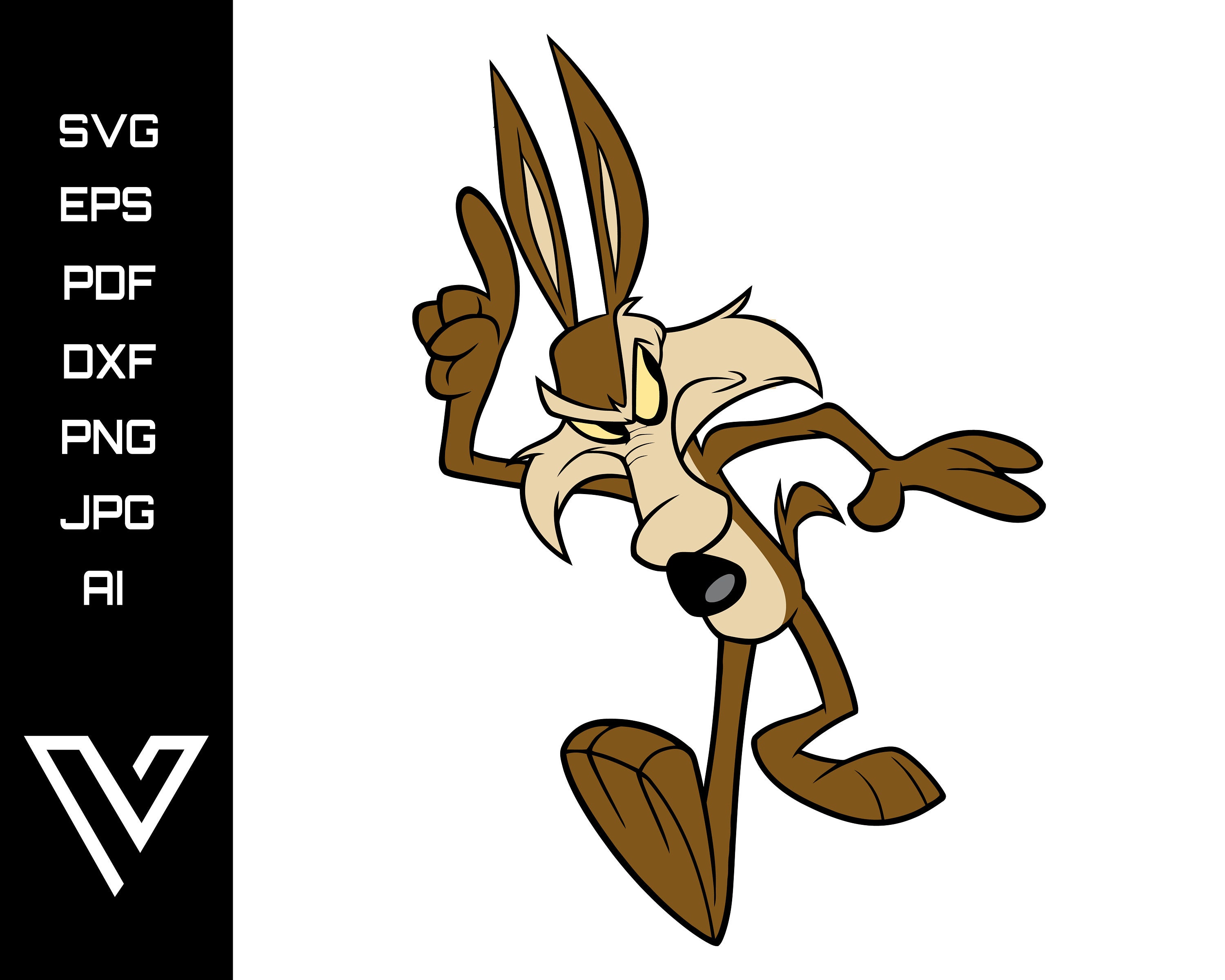 Wile E Coyote Roadrunner Looney Tunes Layered SVG Cricut Cut File Silhouett...