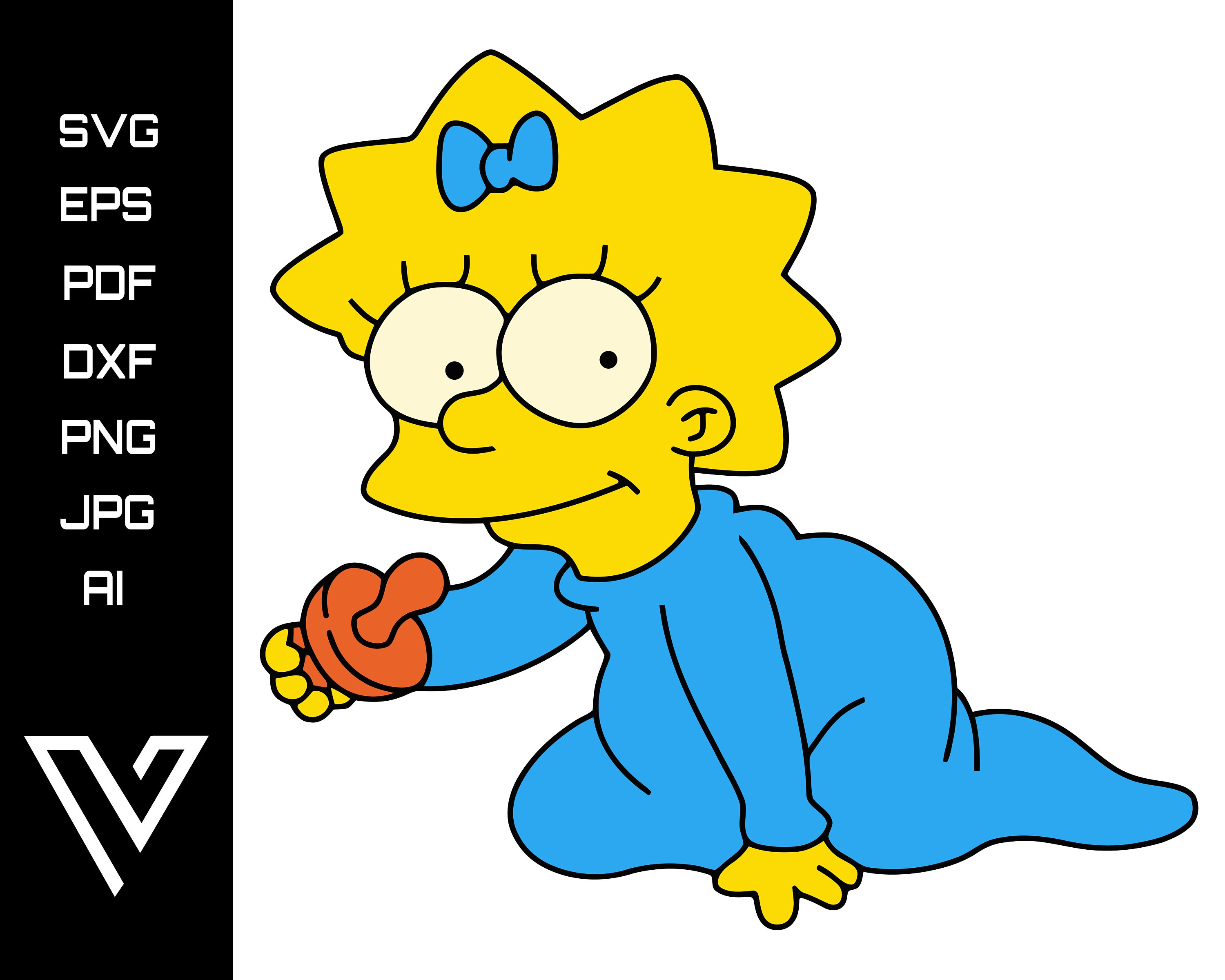 Maggie Simpson Baby Svg Layered The Simpsons Vector Artwork Etsy