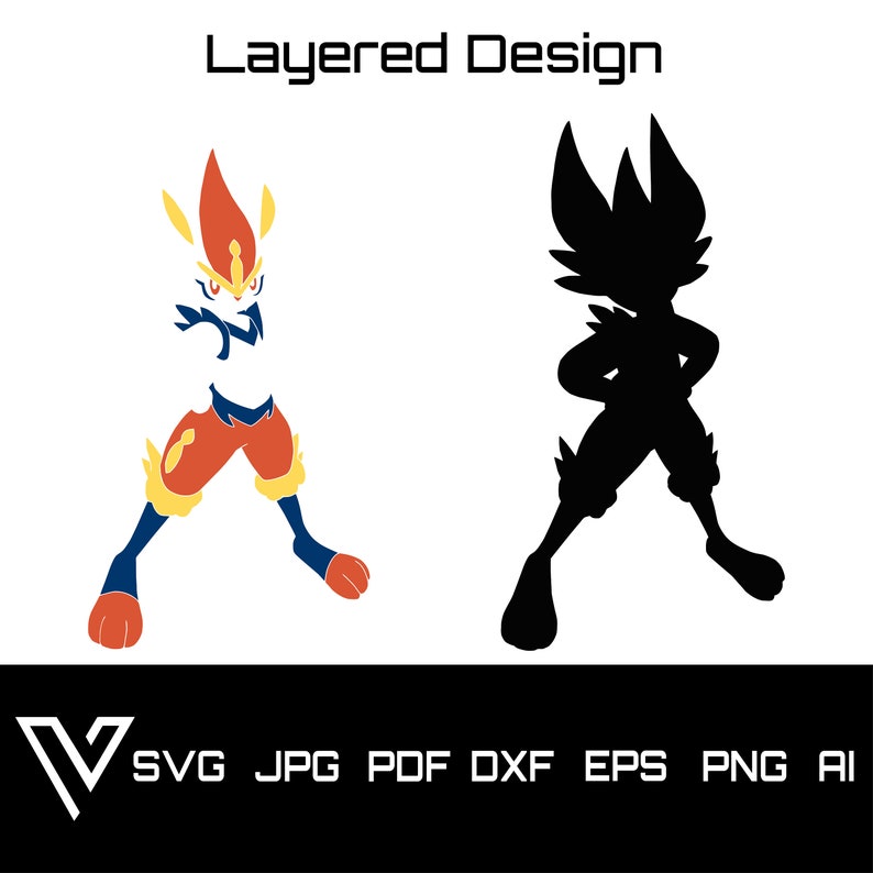 Download Cinderace Pokemon Layered SVG Cricut Cut File Silhouette ...