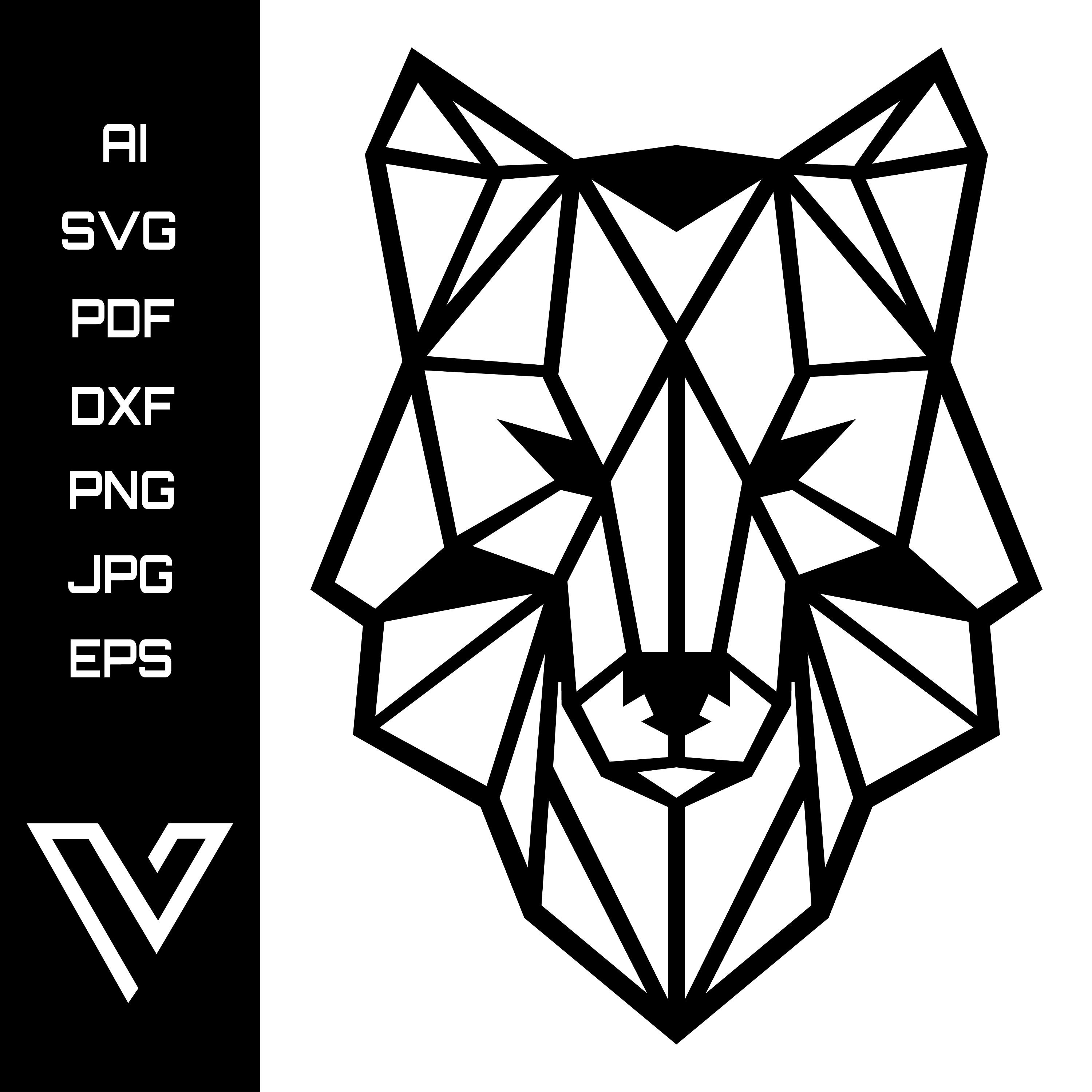 Geometric Wolf Head SVG Bundle Wolf Head Cricut Silhouette Etsy