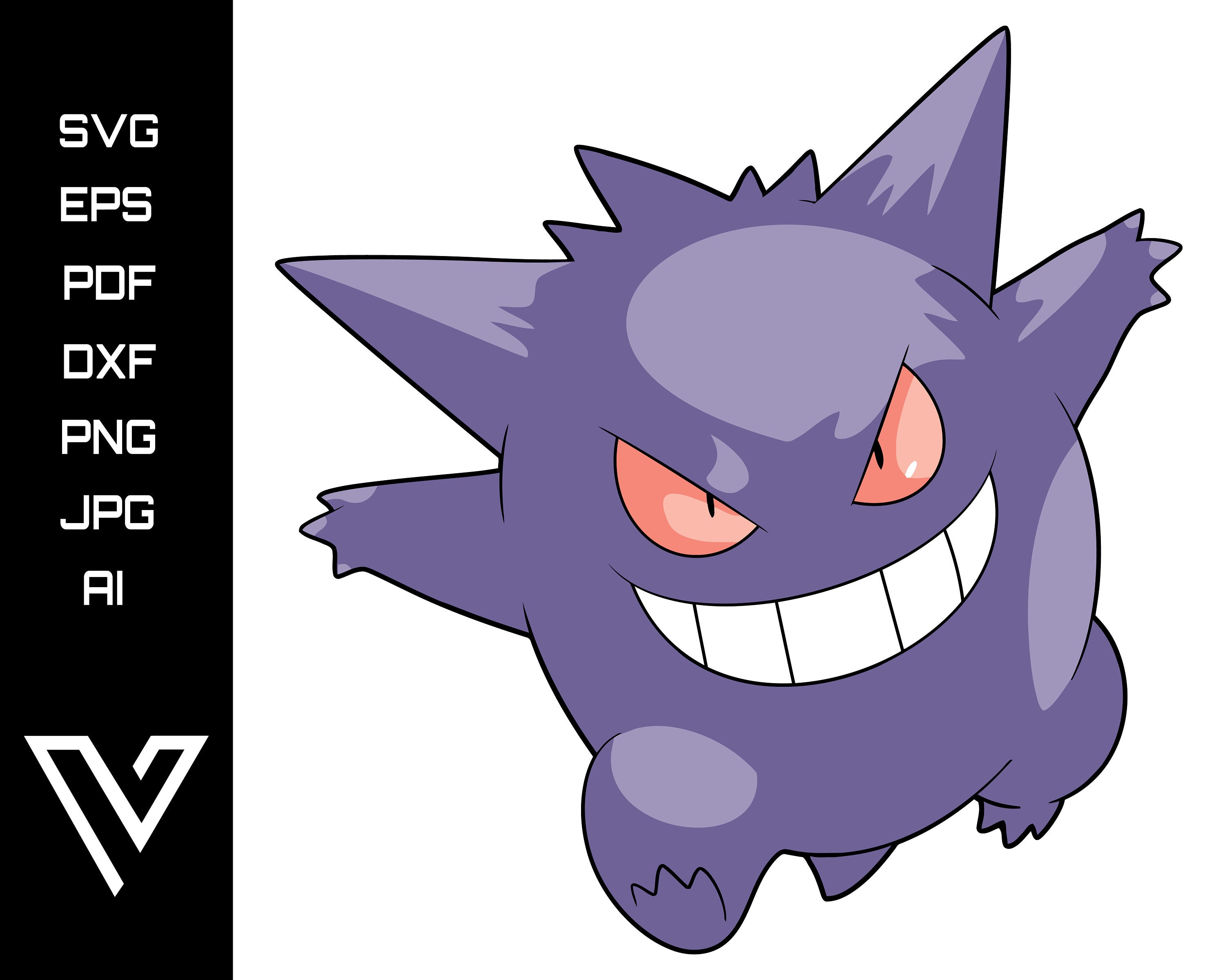 Gengar Pokemon SVG Cricut Cut File Silhouette Vector Artwork | Etsy