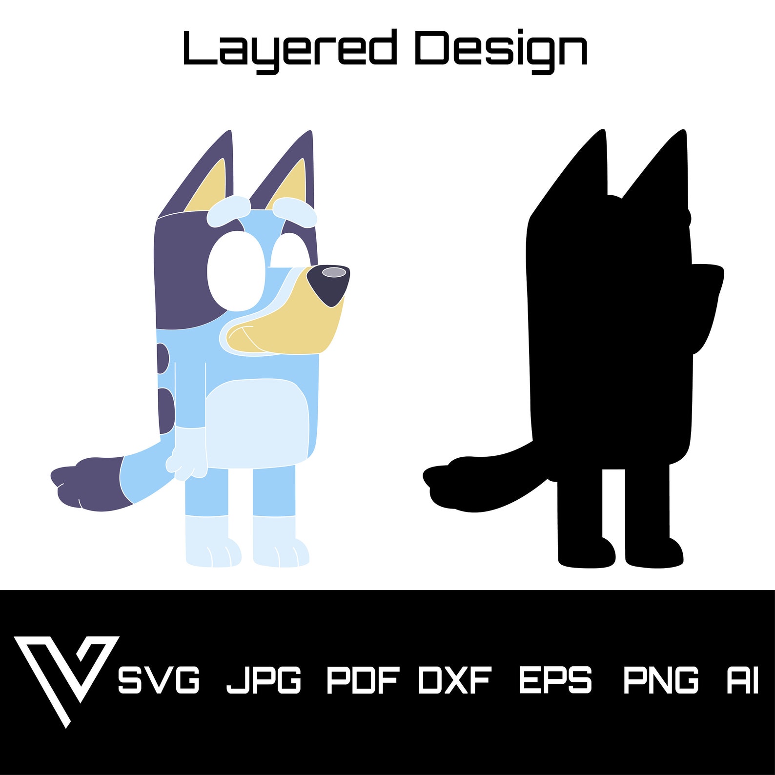 Bluey Heeler Puppy Dog Layered SVG Vector Bluey Dog Puppy Etsy