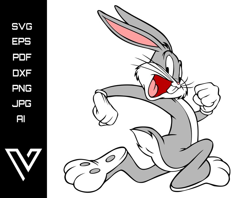 Clip Art Art Collectibles Bugs Bunny Looney Tunes Rabbit Svg Artwork Digital Cricut Cut File Silhouette Layered Sticker Print Clip Art Vector Instant Download