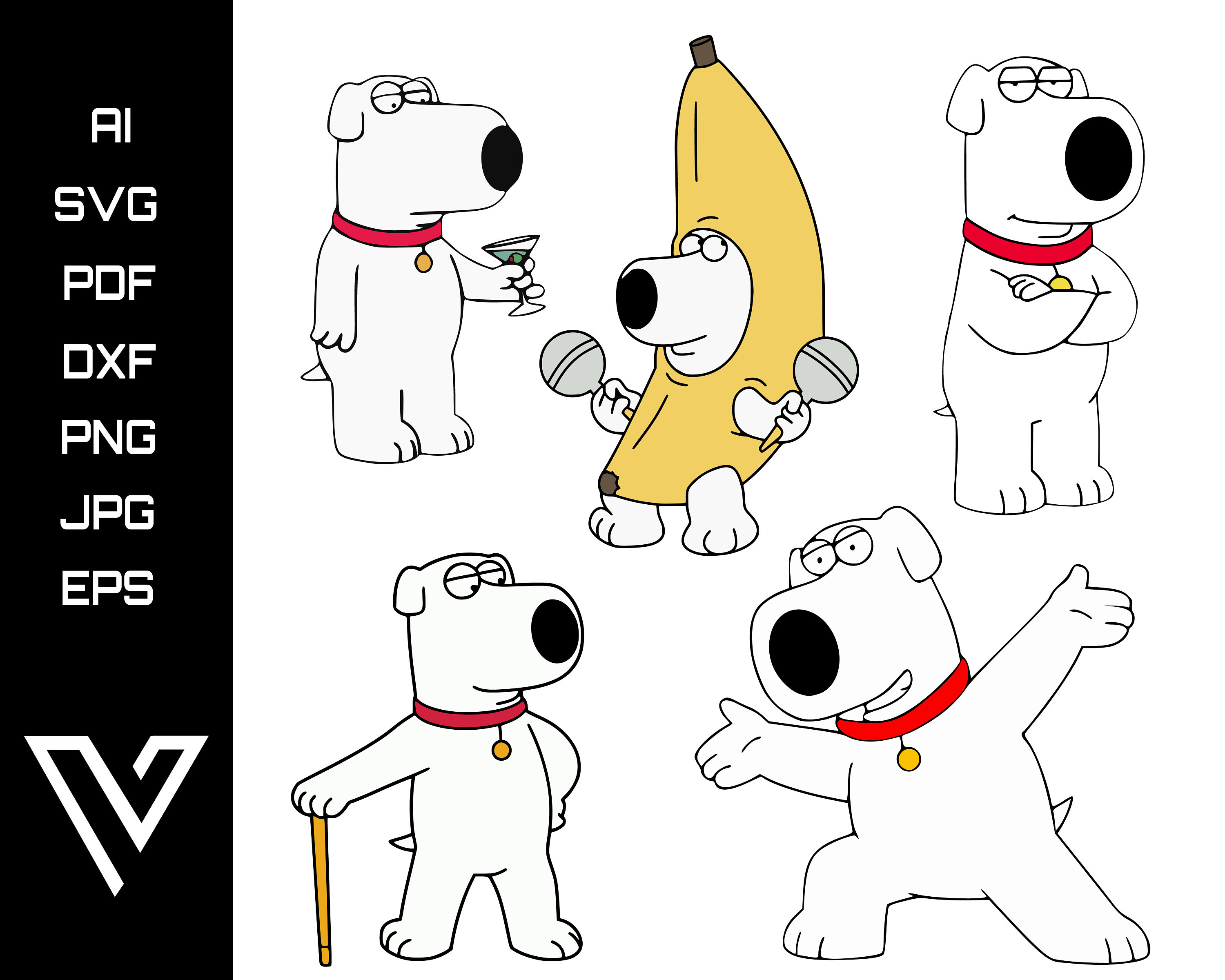Download Brian Griffin Family Guy Dog Svg Bundle