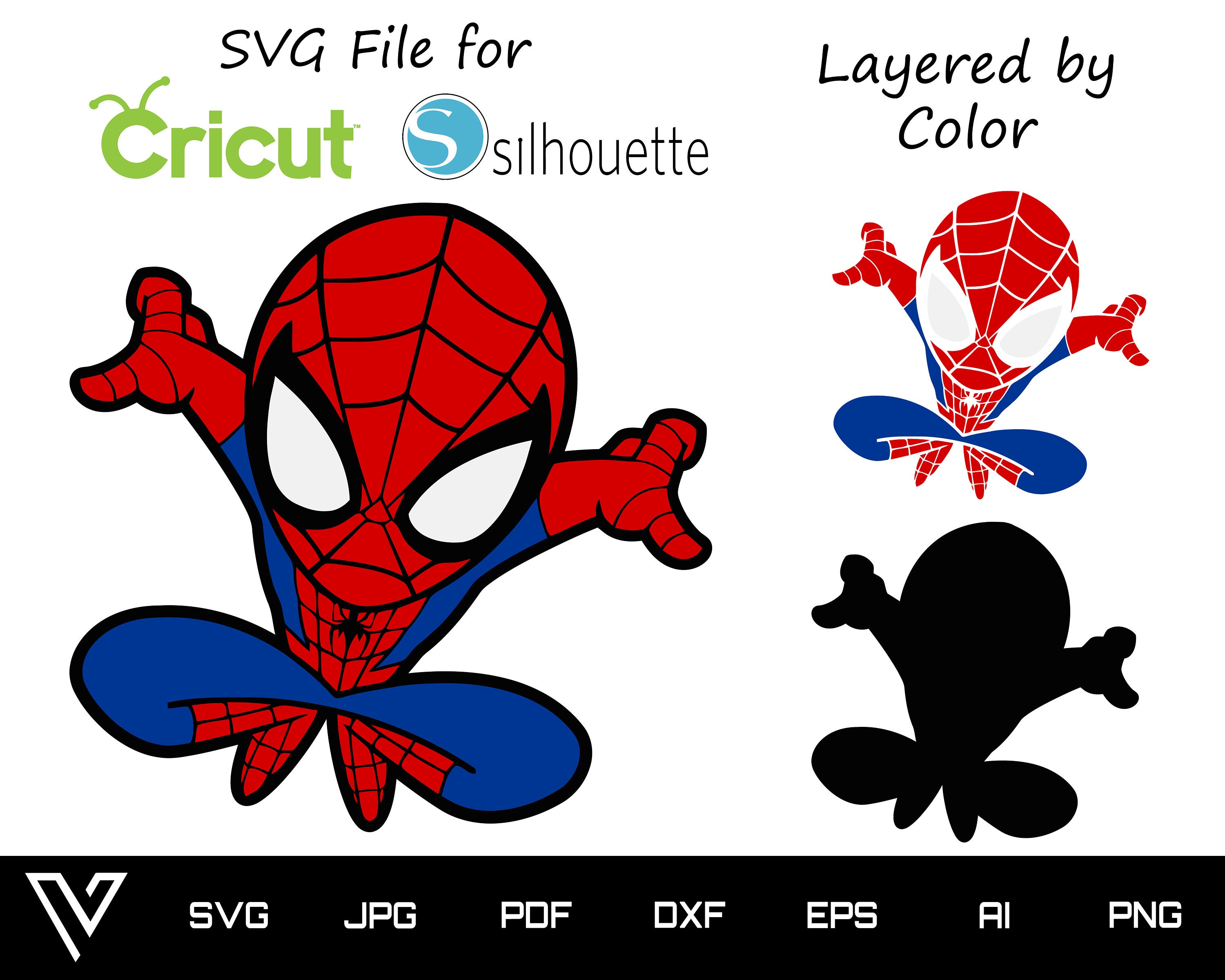 Spider Man Layered SVG Vector Superhero Cricut Cut File | Etsy