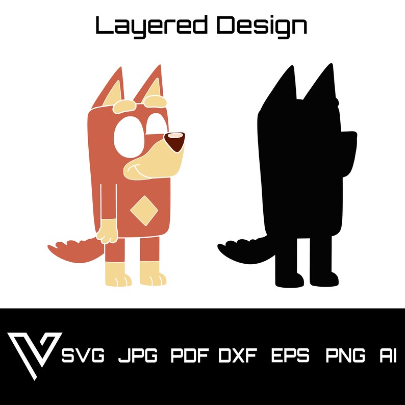 Download Clip Art Bluey Heeler Puppy Dog Layered Svg Vector Bluey Dog Puppy Artwork Cricut Cut File Silhouette Clipart Instant Download Art Collectibles