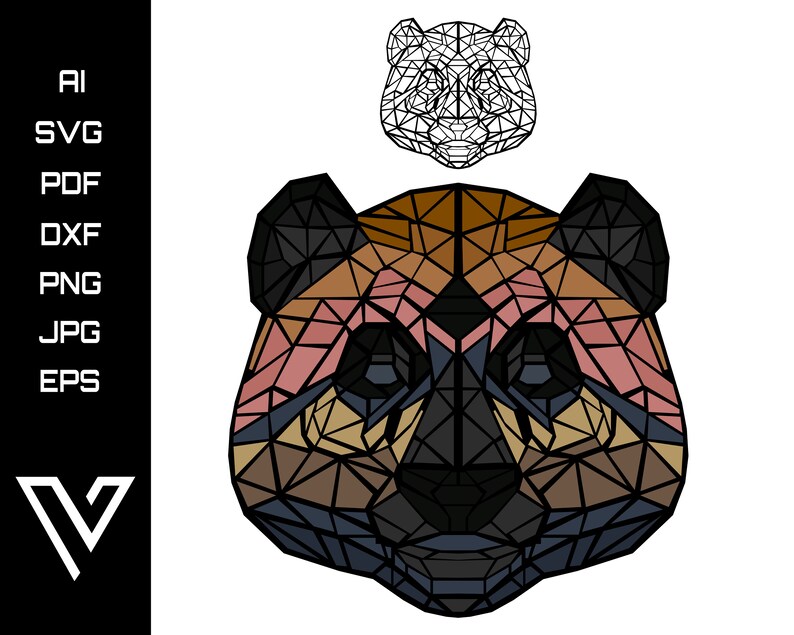 Download Geometric Panda Head Svg Bundle Panda Head Cricut Silhouette Etsy