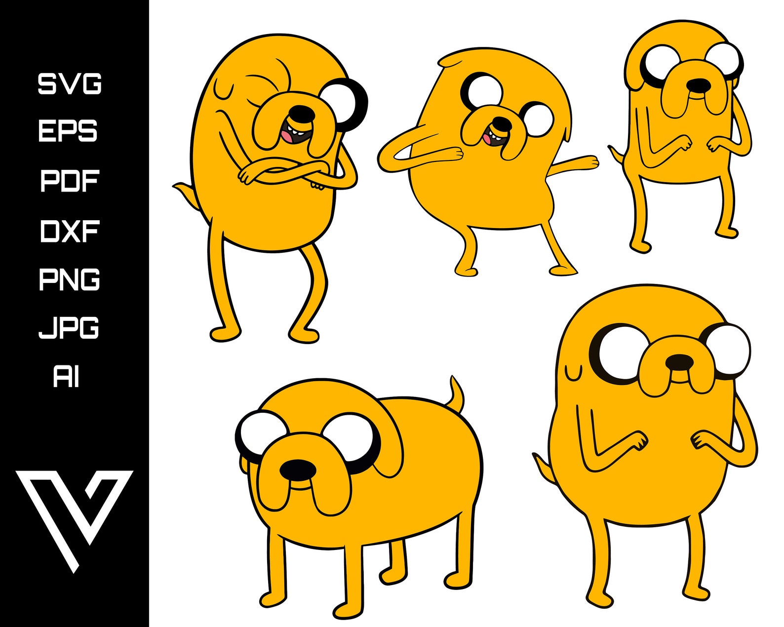 Jake The Dog Adventure Time SVG Bundle Cricut Silhouette | Etsy