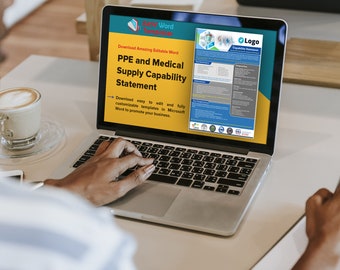 PPE & Essential Products Capability Statement Template | Editable MS Word | Government Contract, Vendor Profile