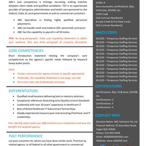 Engineering Capability Statement Template: Editable MS Word, Gov Contracts image 7