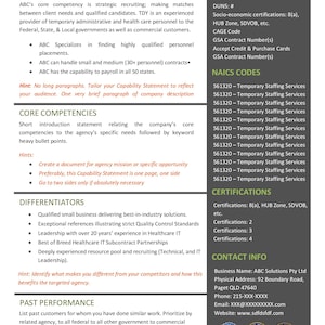 Engineering Capability Statement Template: Editable MS Word, Gov Contracts image 8