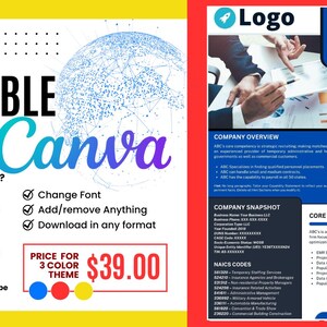 Puede incluir: Anuncio de producto digital con el texto &laquo;F&Aacute;CIL DE EDITAR CON Canva&raquo;. El anuncio destaca funciones como el reemplazo del logotipo, los cambios de imagen y la edici&oacute;n de texto. Tambi&eacute;n se muestra una &laquo;Declaraci&oacute;n de capacidad&raquo; con informaci&oacute;n comercial.