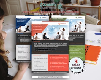 Human Resources Business Capability Statement Template | Two Pages Editable MS Word | Corporate & Government Bids