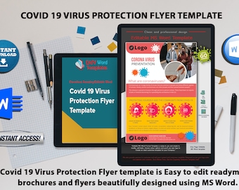 Covid 19 Virus Protection Flyer MS Word Template