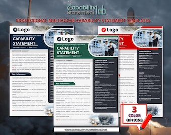 Defense and Aerospace Capability Statement Template | Editable MS Word | Free Brand Color Update