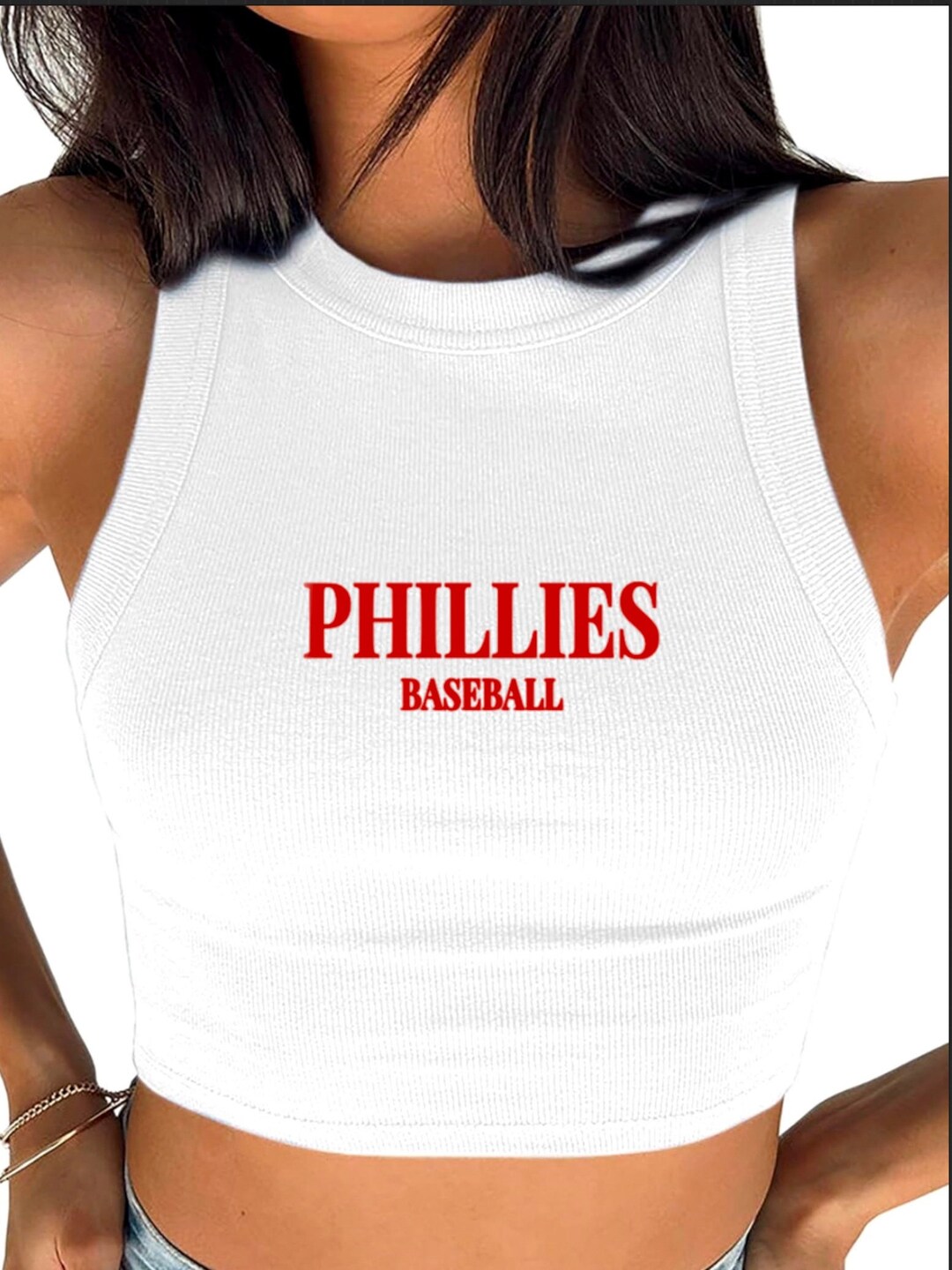 Philadelphia Phillies Cropped Tank Top Philadelphia Sports Apparel MLB
