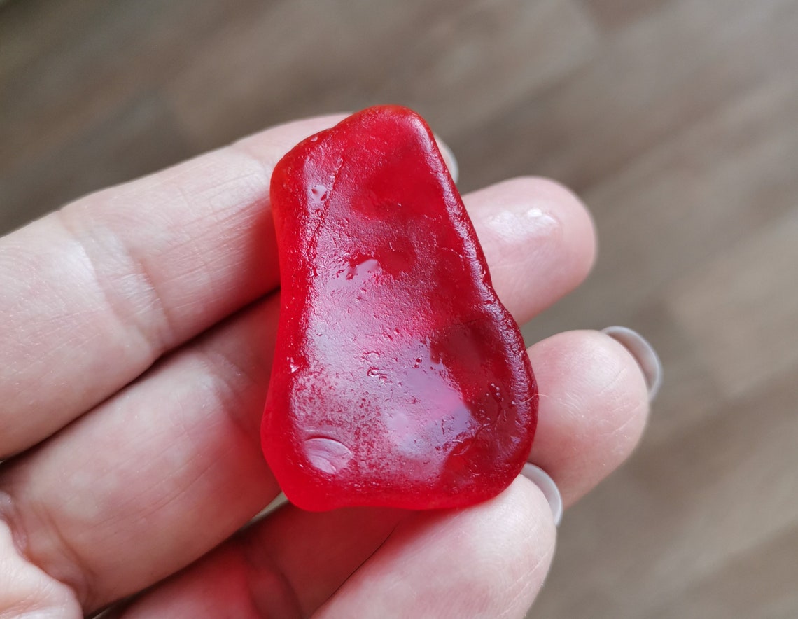 Red sea glass Genuine sea glass Real red seaglass Rare Etsy