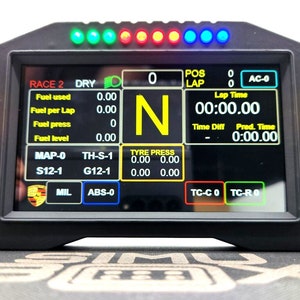SIMUBOX DDU Sim Racing Dashboard con 16 Led RGB. VoCORE compatible con Simhub de 5 pulgadas