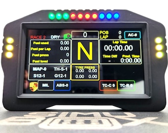 SIMUBOX DDU Sim Racing Dashboard con 16 Led RGB. VoCORE compatible con Simhub de 5 pulgadas