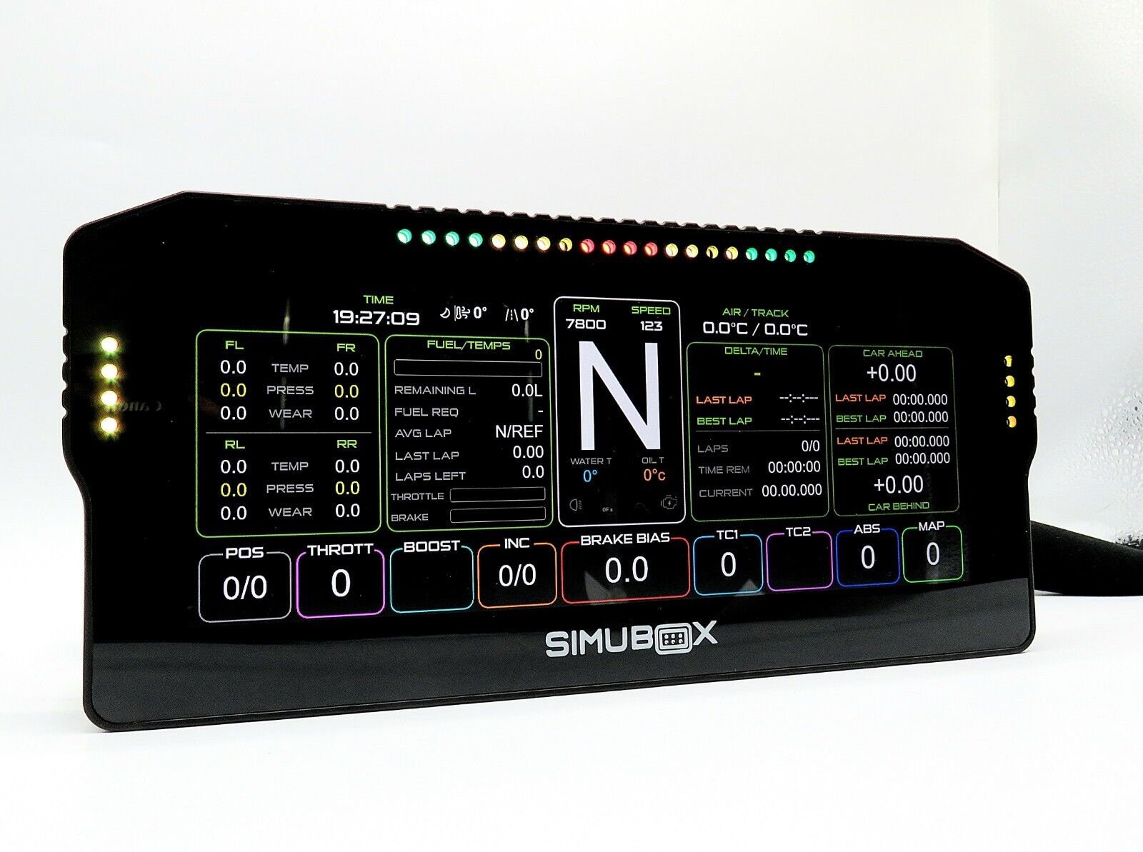 SIMUBOX 10.3 Inch DDU Sim Racing Dashboard With 28 RGB Led. Simhub