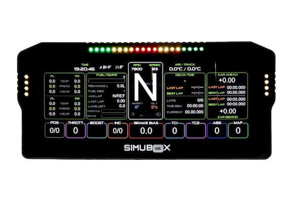 SIMUBOX 10.3 Inch DDU Sim Racing Dashboard With 28 RGB Led. Simhub