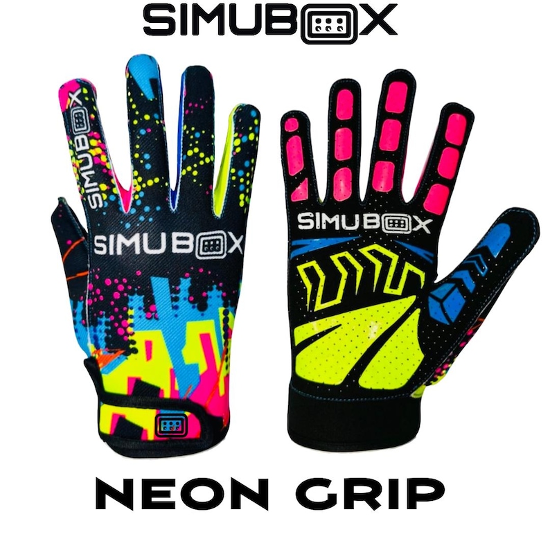 SIMUBOX Sim Racing Gloves - Neon Grip - GAMING GLOVES - Etsy