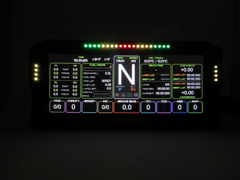 SIMUBOX 10.3 Inch DDU Sim Racing Dashboard With 28 RGB Led. Simhub ...