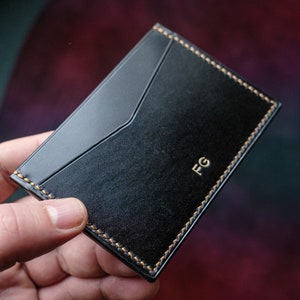 TARJETERO DE CORDOVAN COMPLETO, billetera minimalista, billetera edc