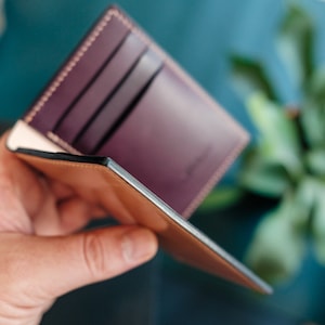 CARTERA COMPACTA CORDOVAN, billetera minimalista, plegable vertical