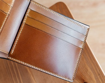 Full SHELL CORDOVAN bifold wallet, luxury billfold CUSTOM Made to order