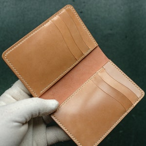 PORTEFEUILLE COMPACT en cordovan FULL Shell, portefeuille minimaliste, volet vertical image 5
