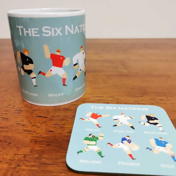 Mug and Coaster Set My Daddy Loves Rugby Mug and Coaster Set My Daddy Loves Rugby