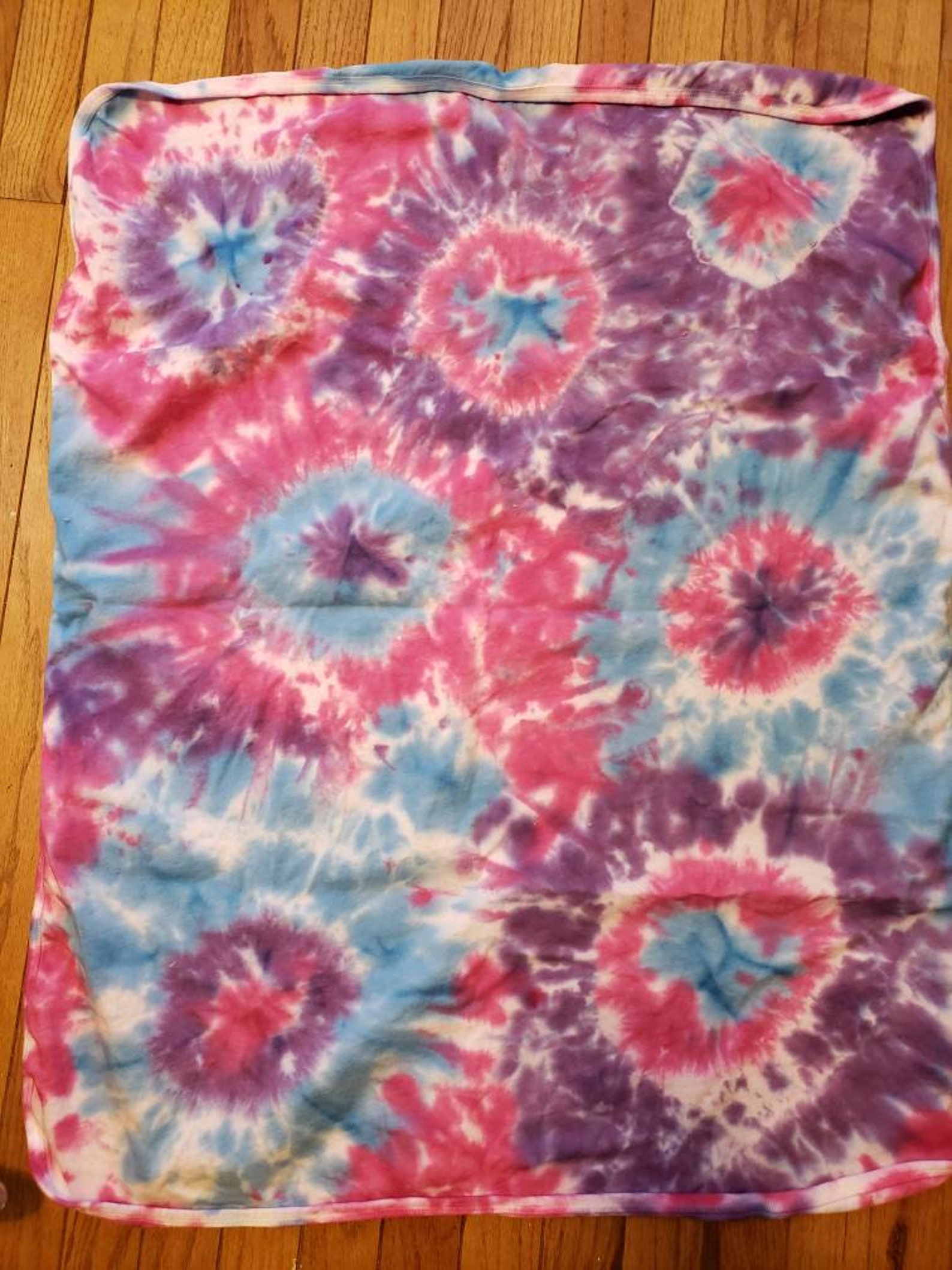Rainbow blue purple pink tie dye 100 cotton baby blanket Etsy