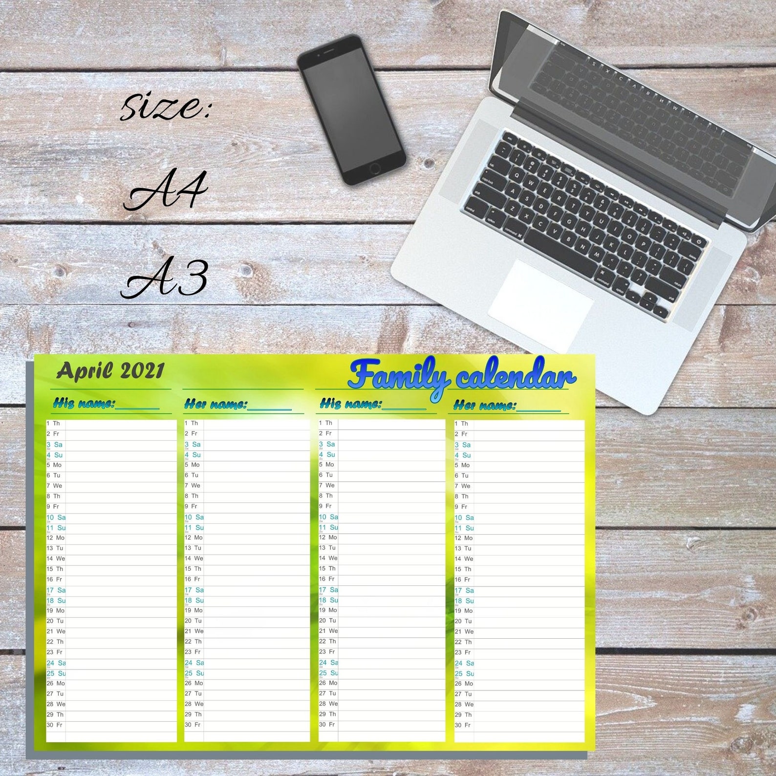 Familyprintae Calendar 2021/family Calendar/calendar - Etsy