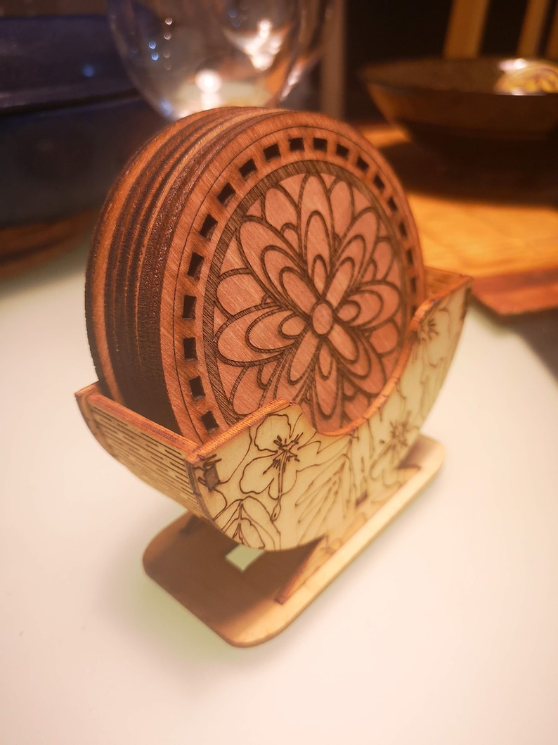 Wooden Coaster Holder/Coasters/Drinks/Housewarming/table Etsy