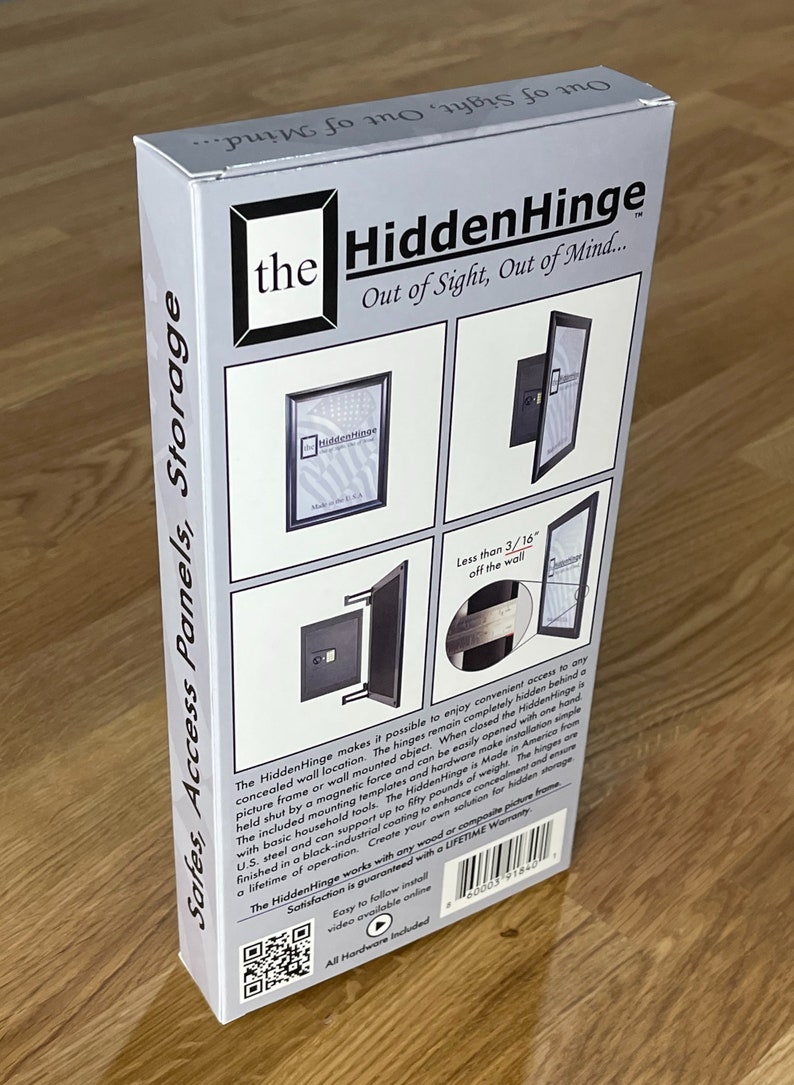 Hidden Picture Frame Hinges, Concealed Storage, Hidden Wall-Safe, Access/Utility Panel, or a Hidden Doorway www.theHiddenHinge.com image 6