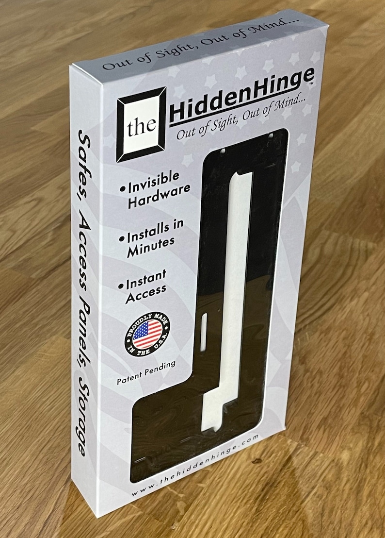Hidden Picture Frame Hinges, Concealed Storage, Hidden Wall-Safe, Access/Utility Panel, or a Hidden Doorway www.theHiddenHinge.com image 5