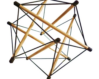 Tensegrity kinetisches Kunstobjekt mit 6 Stäbe Ø 25 cm als Lehrmodell Faszien Praxis Yoga Osteopathie Physio Dekoration Top Geschenkidee